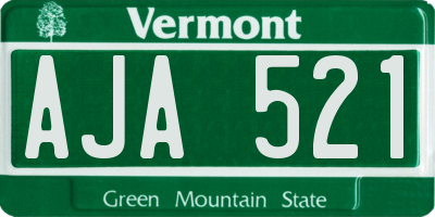 VT license plate AJA521