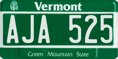 VT license plate AJA525