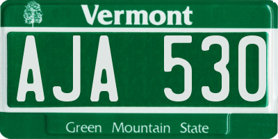 VT license plate AJA530