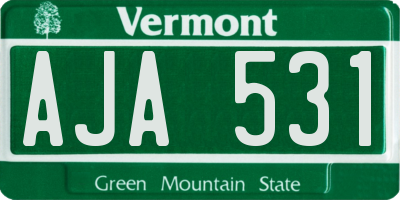 VT license plate AJA531