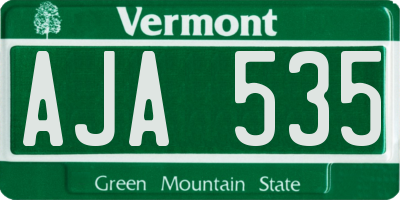 VT license plate AJA535