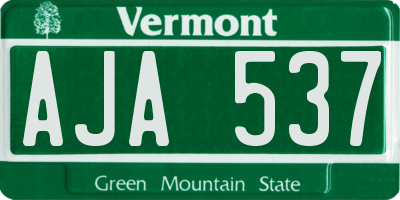 VT license plate AJA537