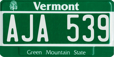 VT license plate AJA539