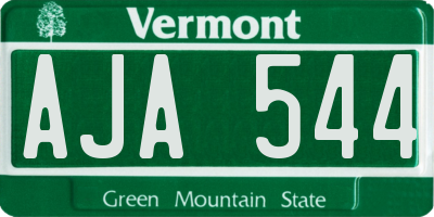 VT license plate AJA544