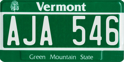 VT license plate AJA546