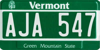 VT license plate AJA547