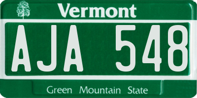 VT license plate AJA548