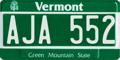VT license plate AJA552