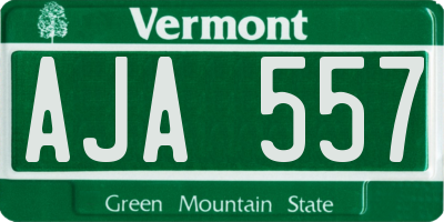 VT license plate AJA557