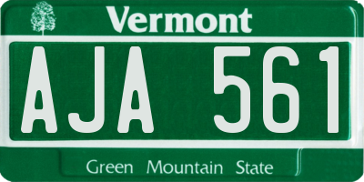 VT license plate AJA561