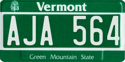 VT license plate AJA564
