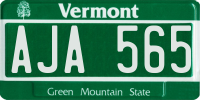 VT license plate AJA565