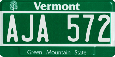VT license plate AJA572