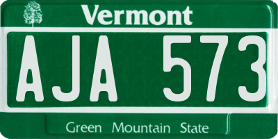 VT license plate AJA573