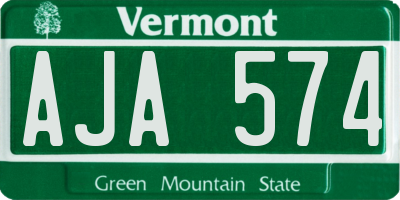 VT license plate AJA574