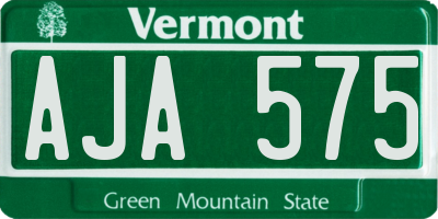 VT license plate AJA575
