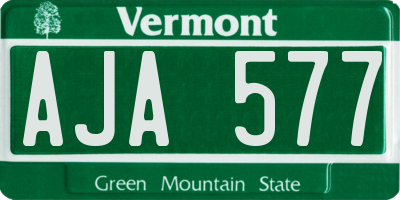 VT license plate AJA577