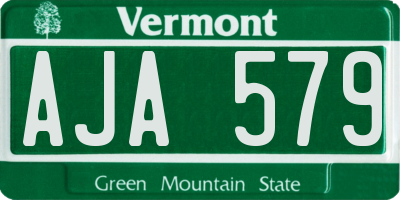 VT license plate AJA579