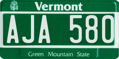 VT license plate AJA580