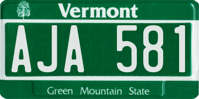 VT license plate AJA581