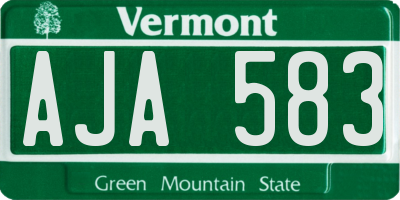 VT license plate AJA583