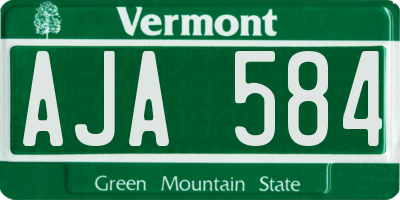 VT license plate AJA584