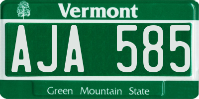 VT license plate AJA585