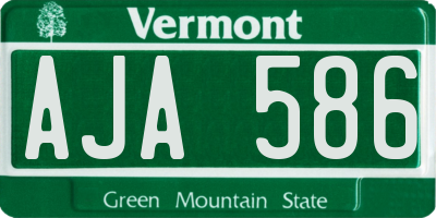 VT license plate AJA586