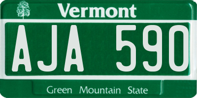 VT license plate AJA590