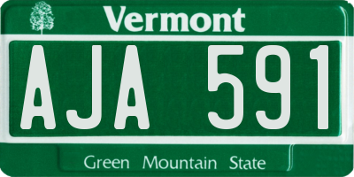 VT license plate AJA591