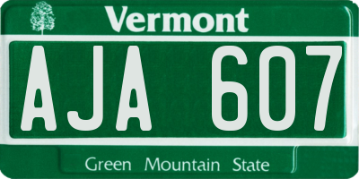 VT license plate AJA607