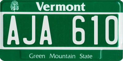 VT license plate AJA610