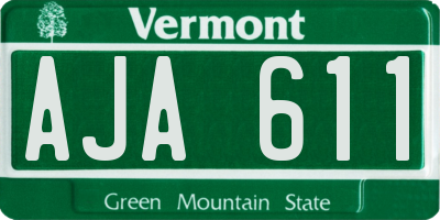 VT license plate AJA611