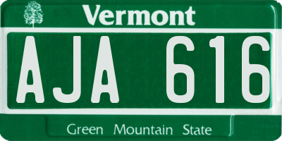VT license plate AJA616