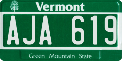 VT license plate AJA619