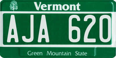 VT license plate AJA620