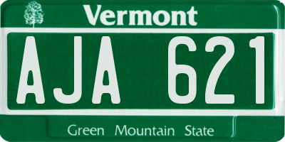 VT license plate AJA621