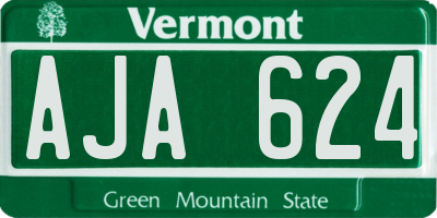 VT license plate AJA624