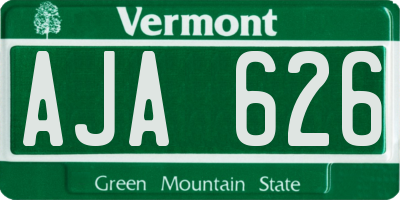 VT license plate AJA626