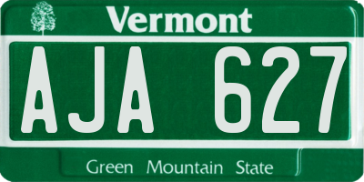 VT license plate AJA627