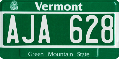 VT license plate AJA628