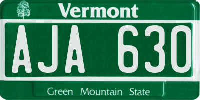 VT license plate AJA630