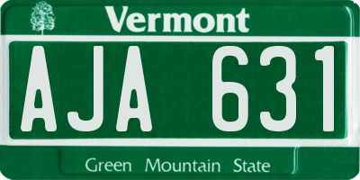 VT license plate AJA631