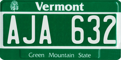 VT license plate AJA632