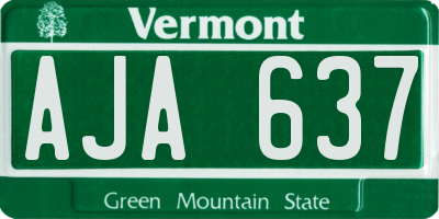 VT license plate AJA637