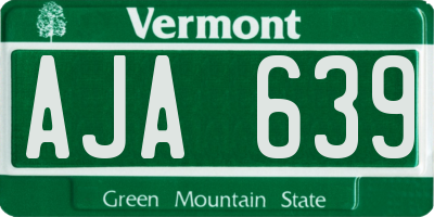 VT license plate AJA639