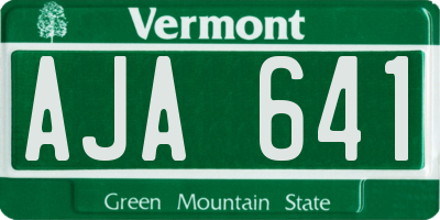 VT license plate AJA641