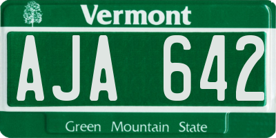 VT license plate AJA642