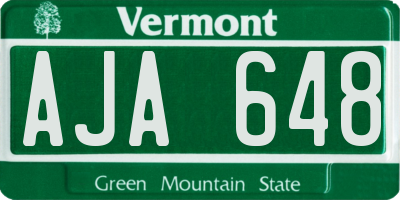 VT license plate AJA648