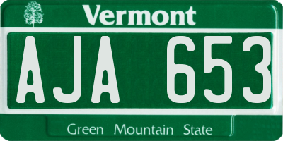 VT license plate AJA653